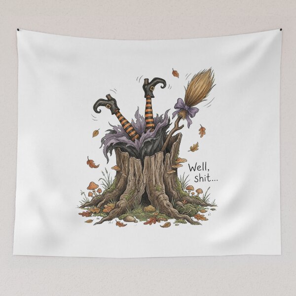 Item preview, Funny Well Shit Witch Sarcastic Gothic Halloween Humor designed and sold by DesignDenDo ⭐⭐⭐⭐⭐.