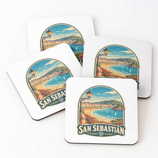 Item preview, Vintage San Sebastian Spain Travel Badge Poster & Gift designed and sold by Globalcitytees.