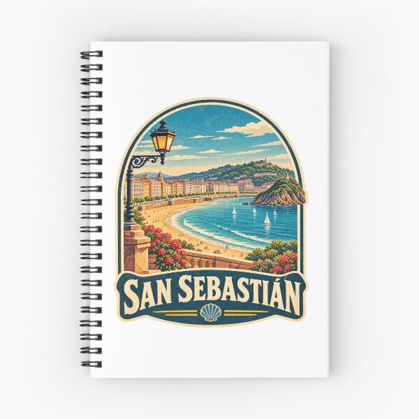 Item preview, Vintage San Sebastian Spain Travel Badge Poster & Gift designed and sold by Globalcitytees.