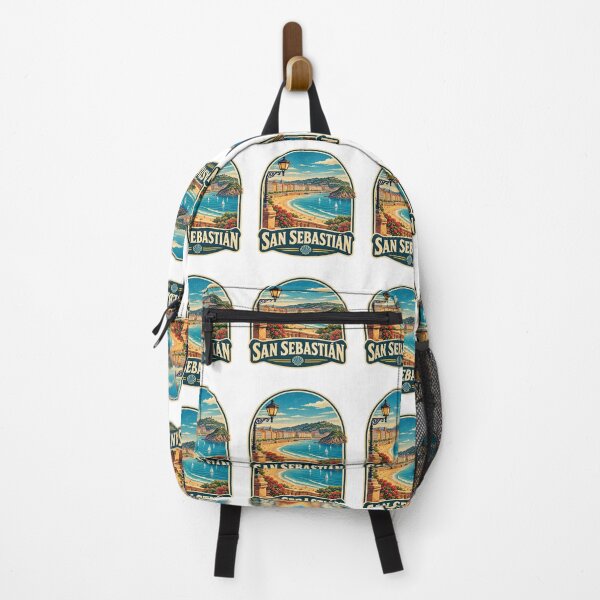 Item preview, Vintage San Sebastian Spain Travel Badge Poster & Gift designed and sold by Globalcitytees.