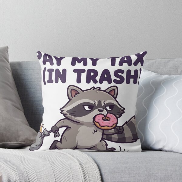 Item preview, I Pay My Taxes in Trash: Grumpy Raccoon Donut Quote designed and sold by Odd-jack.