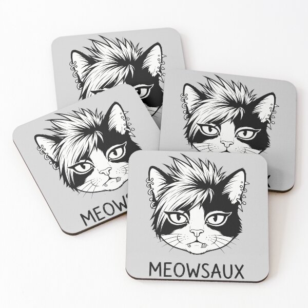 Item preview, Meowsaux Emo Punk Cat Pierced Goth Kitty Mascot designed and sold by Amir Faysal.