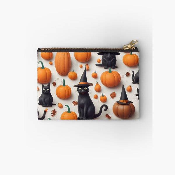 Item preview, Black Cats and Pumpkins Halloween Pattern designed and sold by ChromaLens.