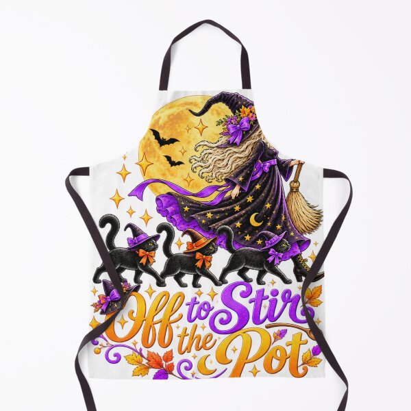 Item preview, Off to Stir The Pot Witch Black Cat Halloween Spooky designed and sold by saralovesart.
