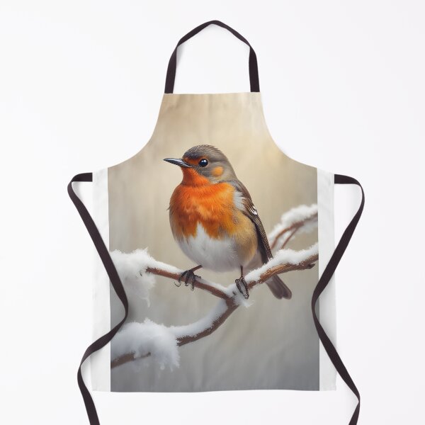 Item preview, Petirrojo en una rama nevada (Pintura de invierno) designed and sold by ChromaLens.
