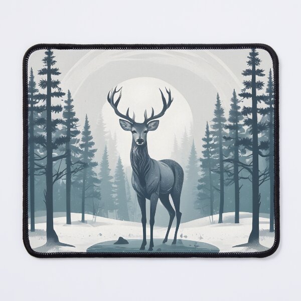 Item preview, Deer in a Snowy Nordic Forest designed and sold by ChromaLens.