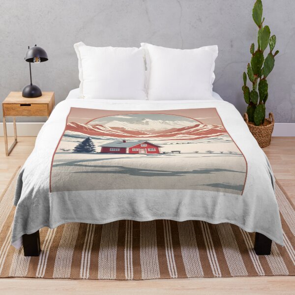 Item preview, Red Cabin in the Snow Scandinavian Winter designed and sold by ChromaLens.
