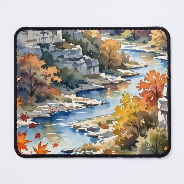 Item preview, Lost Maples Autumn River Watercolor designed and sold by HoMya.