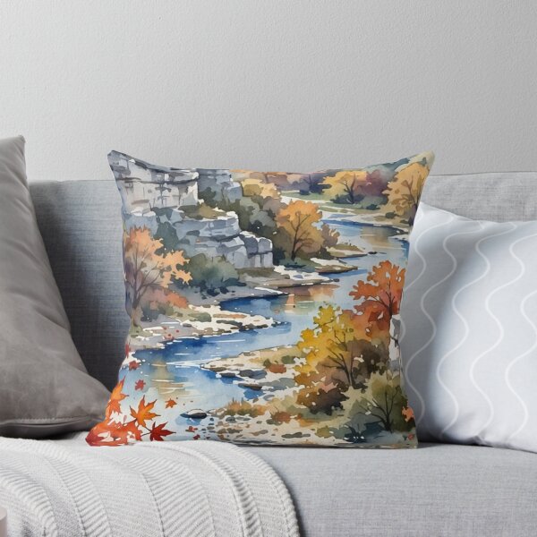 Item preview, Lost Maples Autumn River Watercolor designed and sold by HoMya.