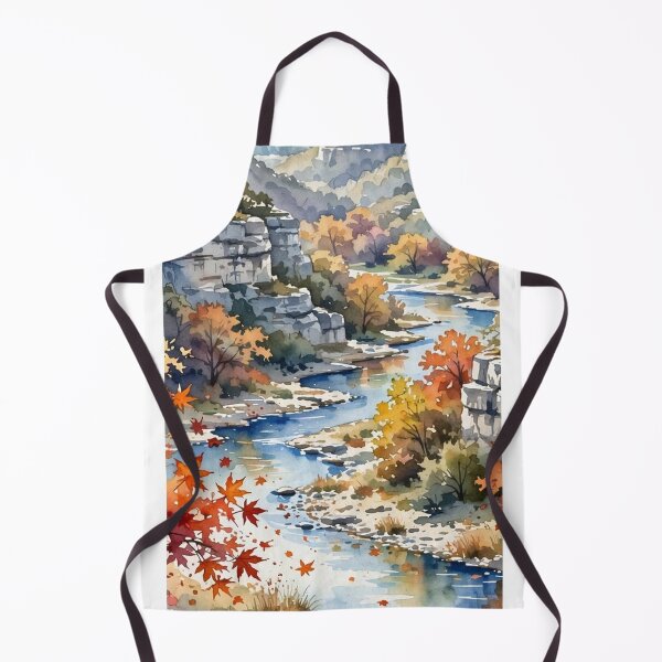 Item preview, Lost Maples Autumn River Watercolor designed and sold by HoMya.