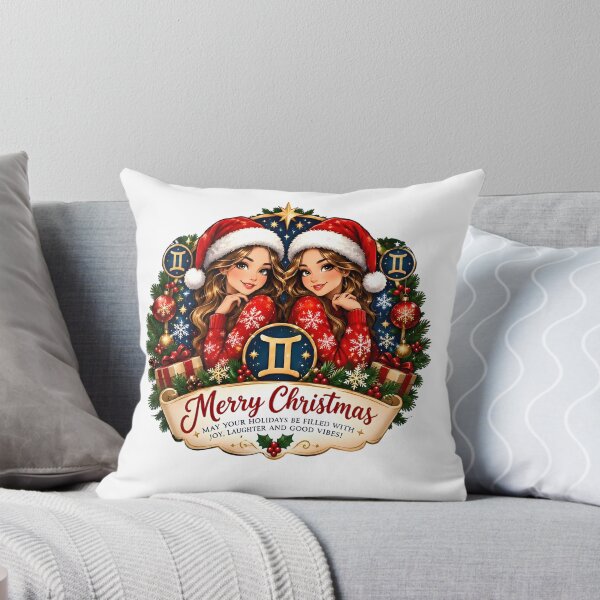 Item preview, Gemini Twins Merry Christmas Zodiac Gift designed and sold by Zodiac Celestial Art.