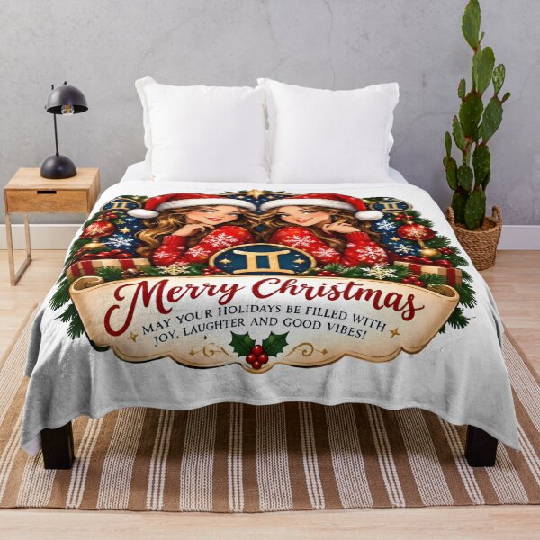 Item preview, Gemini Twins Merry Christmas Zodiac Gift designed and sold by Zodiac Celestial Art.