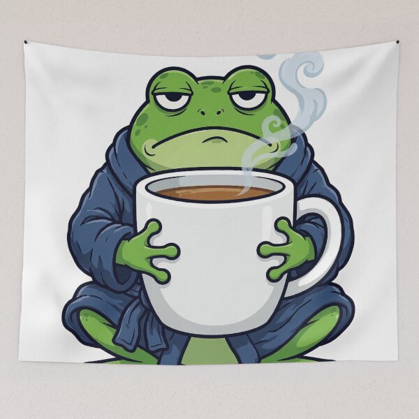 Item preview, Coffee First. Humanity Later: Grumpy Frog designed and sold by Odd-jack.