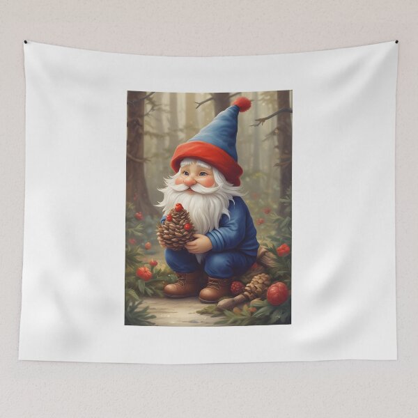 Item preview, Christmas Gnome with Pine Cone in the Woods designed and sold by ChromaLens.