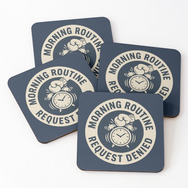 Item preview, Sarcastic Alarm Clock Morning Routine Denied Badge designed and sold by DripCultureLab.