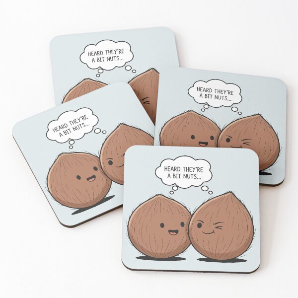 Item preview, Heard They're A Bit Nuts Cute Coconuts Funny Pun designed and sold by Amir Faysal.