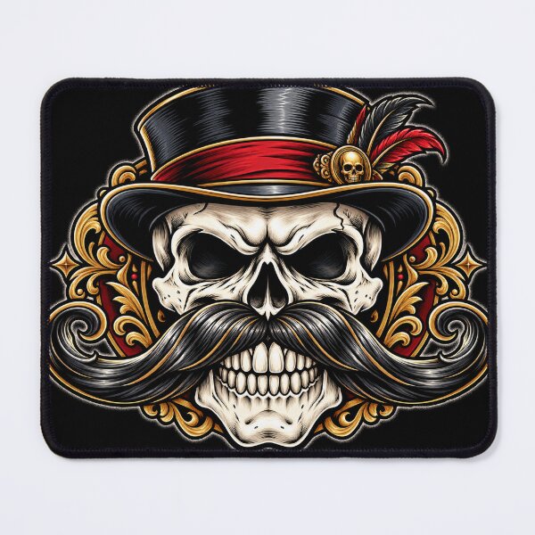 Item preview, Gentleman Skull Handlebar Mustache Art designed and sold by THAT-ONE-TEE.