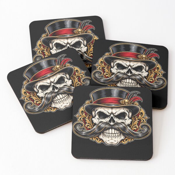 Item preview, Gentleman Skull Handlebar Mustache Art designed and sold by THAT-ONE-TEE.