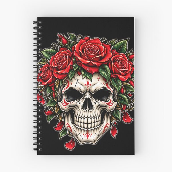 Item preview, Gothic Skull Red Roses Floral Art designed and sold by THAT-ONE-TEE.