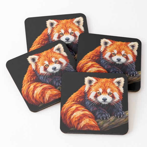 Item preview, Red Panda Portrait Geometric Wildlife Art designed and sold by redsharkuk.