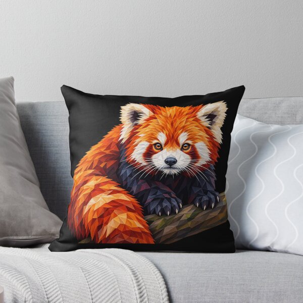 Item preview, Red Panda Portrait Geometric Wildlife Art designed and sold by redsharkuk.