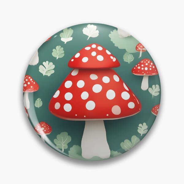Item preview, Red Toadstool Mushrooms Pattern on Green designed and sold by ChromaLens.