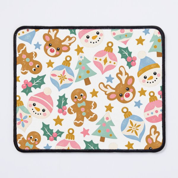 Item preview, Cute Christmas Pattern Gingerbread Reindeer Snowman designed and sold by DesignArtist.ia.