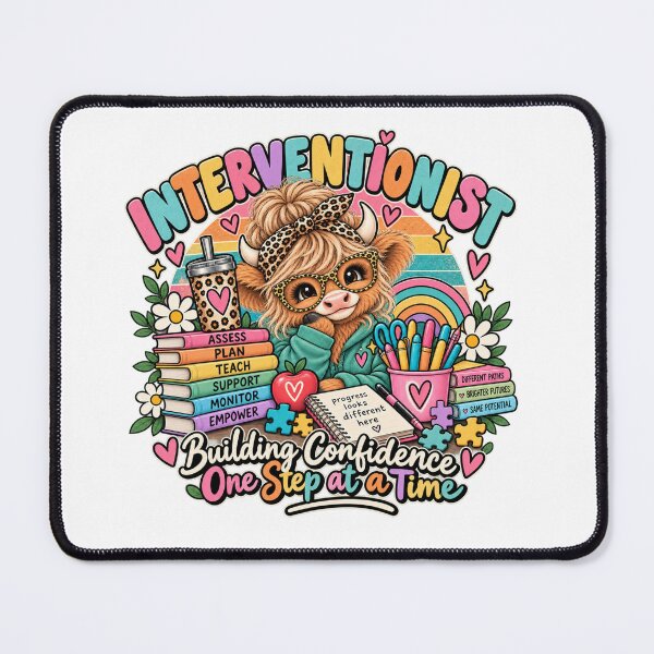Item preview, Retro Highland Cow Interventionist – Building Confidence One Step at a Time | Cute School Support Staff Design designed and sold by Bluecollar1.
