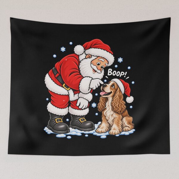 Item preview, Funny English Cocker Spaniel Dog Santa Boop Merry Chirstmas Mom Dad designed and sold by rafaeltto.