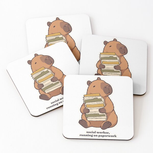 Item preview, Calm Capybara Social Worker Running on Paperwork designed and sold by OuqCreations.