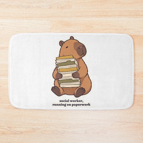 Item preview, Calm Capybara Social Worker Running on Paperwork designed and sold by OuqCreations.