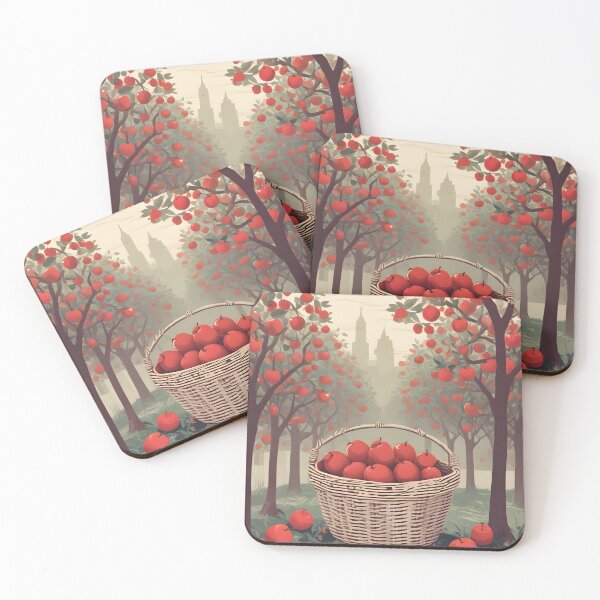 Item preview, Apple Orchard with Basket of Red Apples designed and sold by ChromaLens.