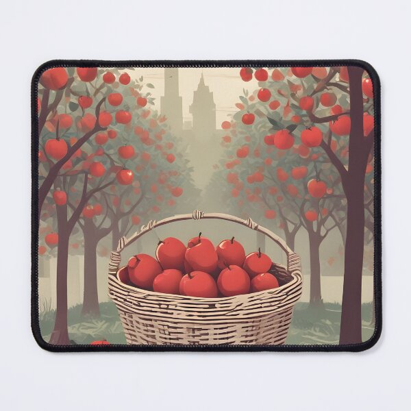 Item preview, Apple Orchard with Basket of Red Apples designed and sold by ChromaLens.