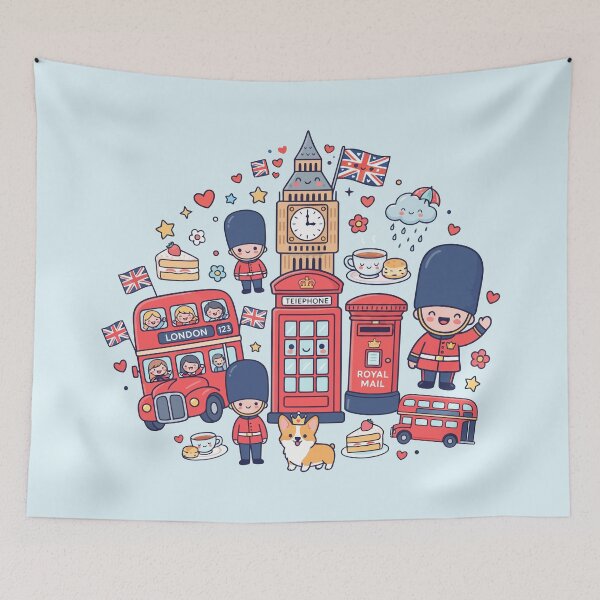 Item preview, Cute London Kawaii Doodles designed and sold by Amir Faysal.