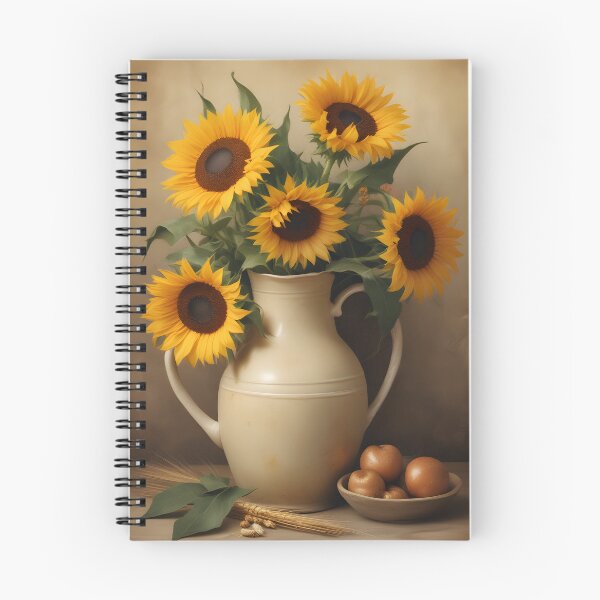 Item preview, Sunflowers and Wheat in a Rustic Jug designed and sold by ChromaLens.