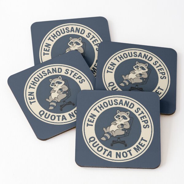 Item preview, Funny Raccoon Ten Thousand Steps Quota Badge designed and sold by DripCultureLab.