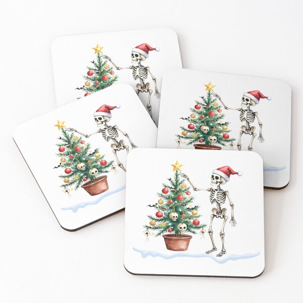Item preview, Gothic Christmas Skeleton Shirt Design | Spooky Santa Skeleton and Decorated Tree | Dark Holiday Art designed and sold by LivingFullofFun.