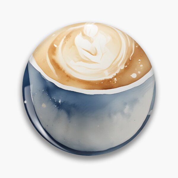 Item preview, Latte with Coffee Beans Watercolor designed and sold by ChromaLens.