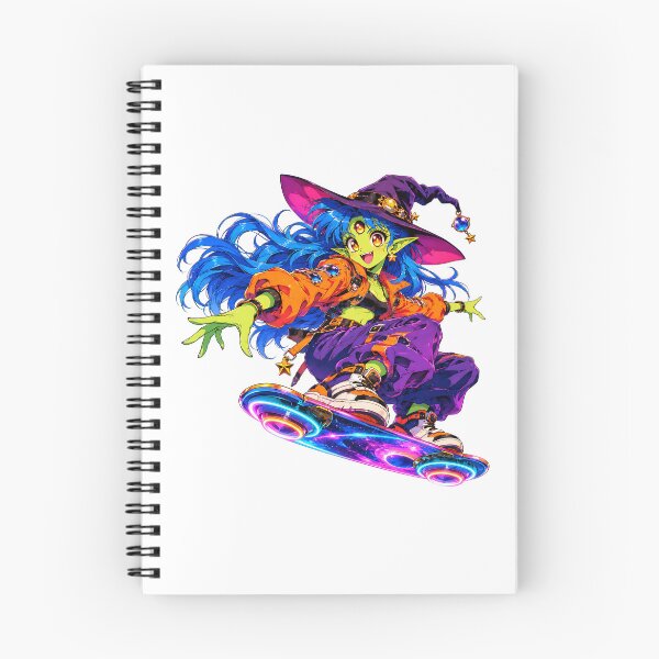 Item preview, Neon Alien Witch Anime Hoverboard Sticker designed and sold by Frenky Stickers.