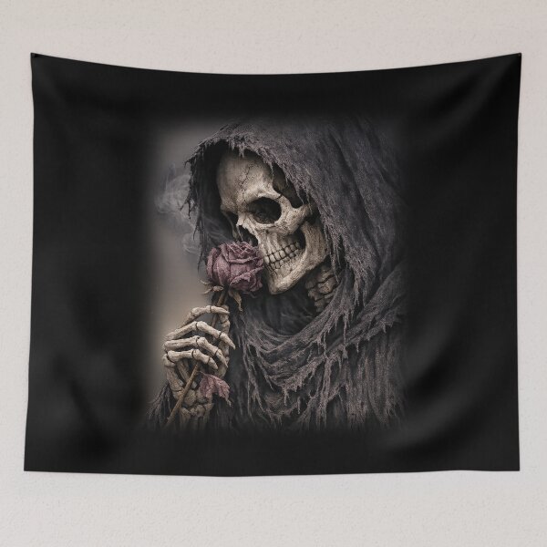 Item preview, Death smelling a rose - Halloween - Day off designed and sold by Code6Coffee.