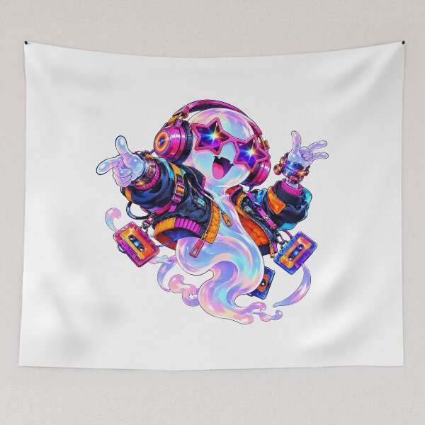 Item preview, Neon Ghost DJ Retro Anime Sticker designed and sold by Frenky Stickers.