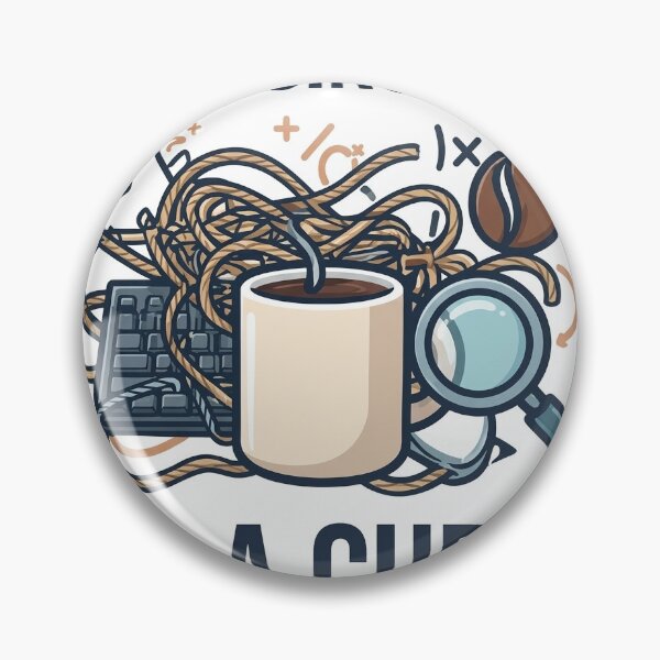Item preview, Debugging with a Cuppa - Coffee & Coding Chaos Sticker designed and sold by Kushwaha18.