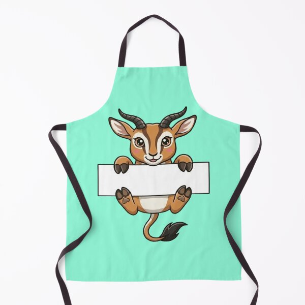 Item preview, Cute Springbok Gazelle Holding Blank Sign Cartoon designed and sold by PetalsPaws.