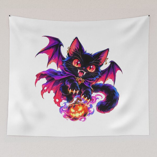Item preview, Cute Vampire Bat Cat Halloween Sticker designed and sold by Frenky Stickers.