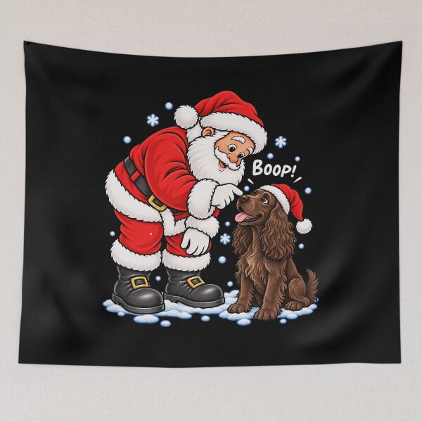 Item preview, Funny Field Spaniel Dog Santa Boop Merry Chirstmas Mom Dad designed and sold by rafaeltto.