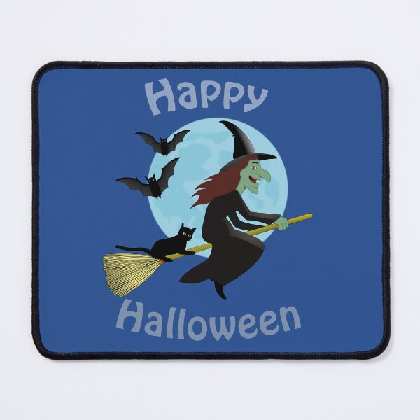 Item preview, Happy Halloween funny witch on broomstick designed and sold by ChimaGraphics.