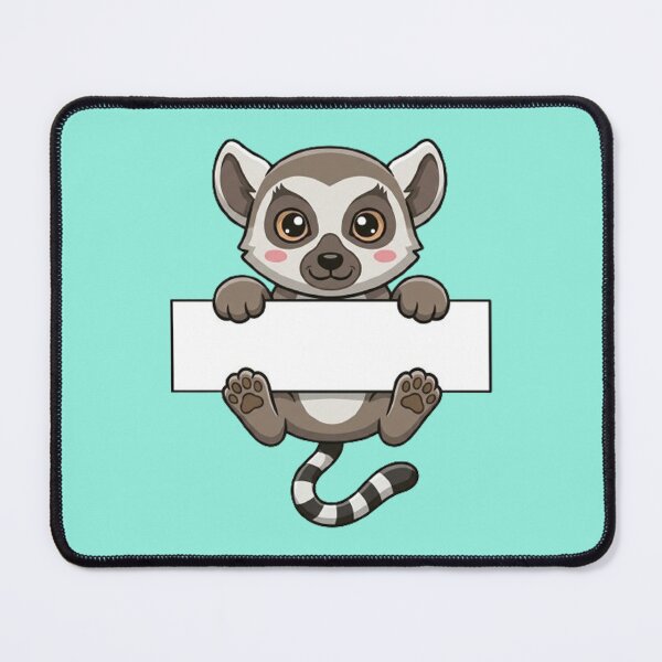 Item preview, Cute Ring Tailed Lemur Holding Blank Sign Cartoon designed and sold by PetalsPaws.