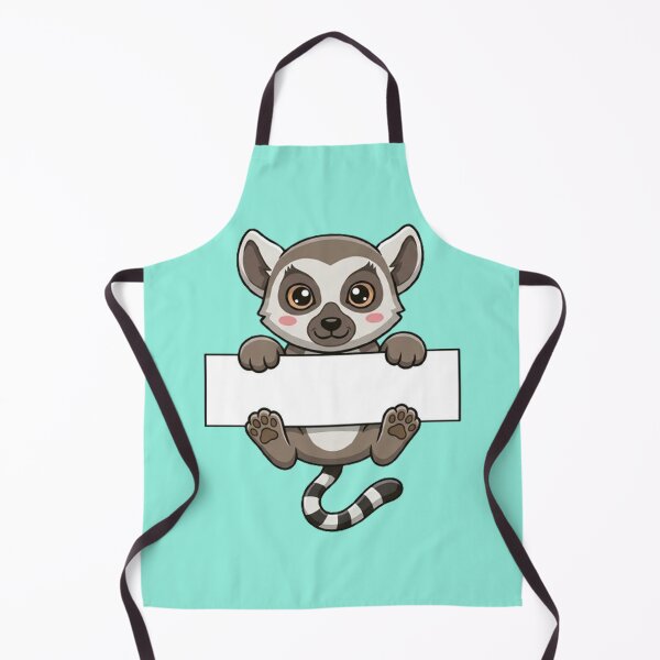 Item preview, Cute Ring Tailed Lemur Holding Blank Sign Cartoon designed and sold by PetalsPaws.