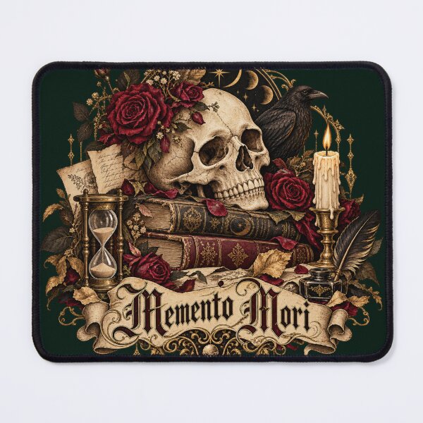 Item preview, Memento Mori – Gothic Dark Academia Skull & Books designed and sold by DreamyPixStudio.