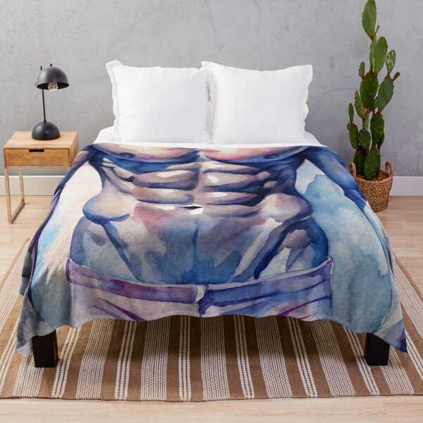 Item preview, Muscular Male Torso in Watercolor Style designed and sold by gayishdesign.